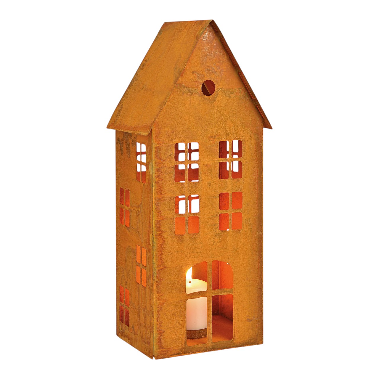 lampáš dom plechový 40 x 17 cm