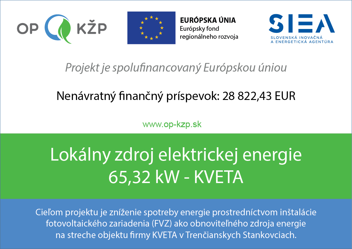 Lokálny zdroj elektrickej energie 65,32 kW